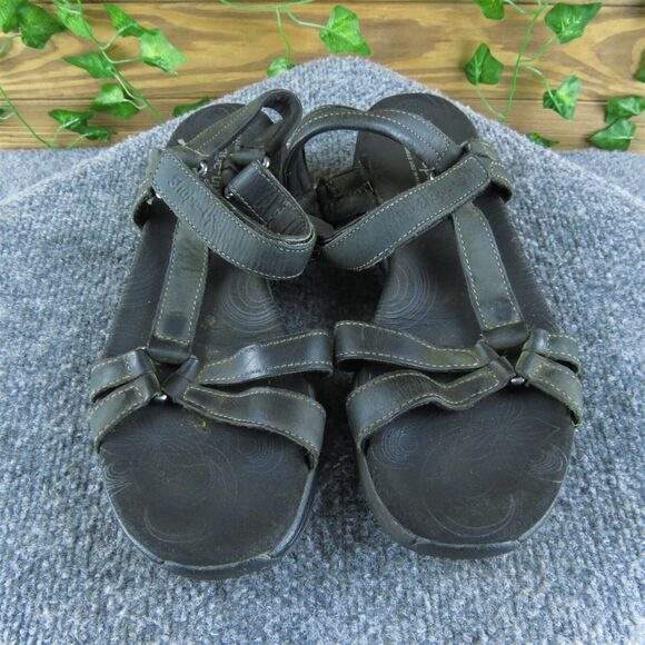 Skechers Women's Rare Shape-Ups‎ Strappy Black Leather Size 6.5M Used 2025 - Picture 2 of 6